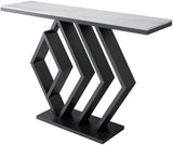 Sleek Sophistication White Marble Black Console Table - Decor Smart