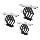 Sleek Sophistication White Marble Black Console Table - Decor Smart