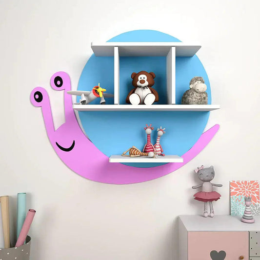 Snail Shape Wooden Wall Storage Shelf for Kids - Decor Smart