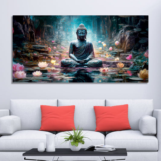 Spiritual Buddha Statue Premium Canvas Wall Painting - Decor Smart