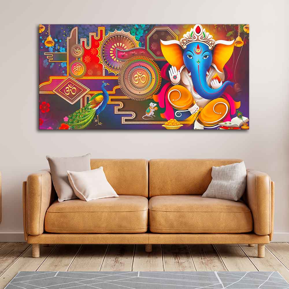 Spiritual God Ganesha Canvas Wall Painting - Decor Smart