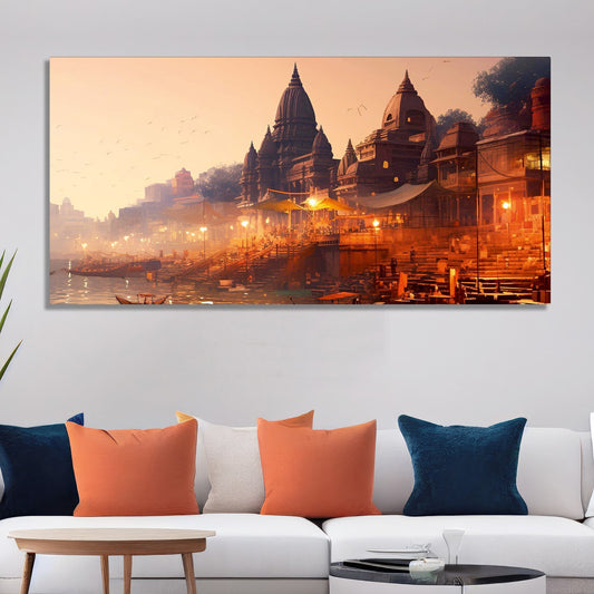 Spiritual Hub City Varanasi Canvas Wall Painting – Decor Smart