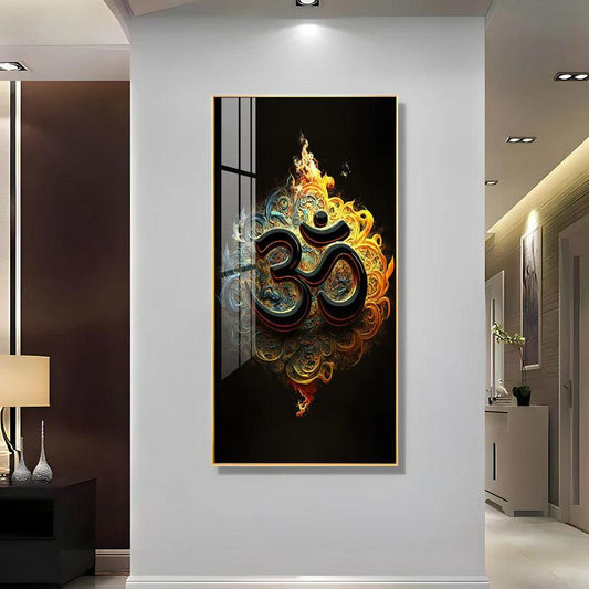 Spiritual OM Premium Acrylic Floating Vertical Wall Painting - Decor Smart