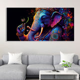 Spiritual Statue of Lord Ganesha Canvas Wall Painting - Decor Smart