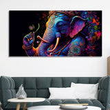 Spiritual Statue of Lord Ganesha Canvas Wall Painting - Decor Smart