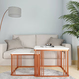 Square Copper Tethered Nesting Table Set of 2 - Decor Smart