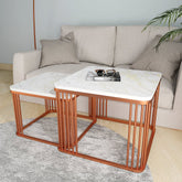 Square Copper Tethered Nesting Table Set of 2 - Decor Smart