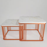 Square Copper Tethered Nesting Table Set of 2 - Decor Smart