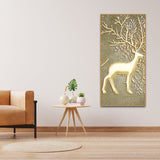 Swamp Deer in Forest Premium Canvas Wall Painting - Decor Smart