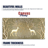 Swamp Deers in Forest Premium Canvas Wall Painting - Decor Smart