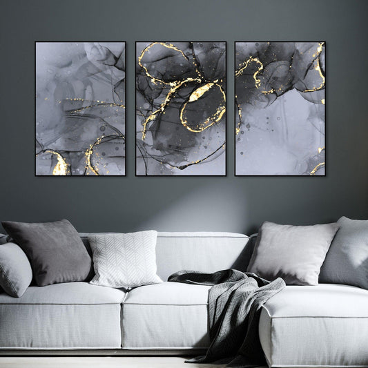 Tangled Design Floating Canvas Wall Painting Set of Three - Decor Smart