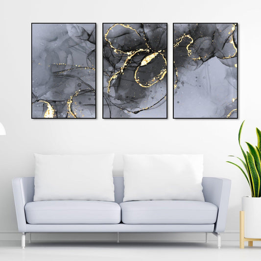 Tangled Design Floating Canvas Wall Painting Set of Three - Decor Smart