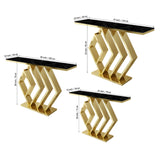 The Essence Of Style Black Marble Golden Console Table - Decor Smart