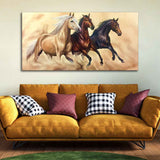 Three Running Horses Wall Painting – Premium Quality Decor - Decor Smart