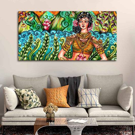 Traditional Women Canvas Wall Painting - Decor Smart