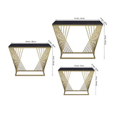 Trapezoid Design Console Table with Golden Metal Finish - Decor Smart