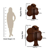 Tree Backlit Designer Wooden Wall Shelf / Book Shelf / Night Light, Walnut Finish - Decor Smart