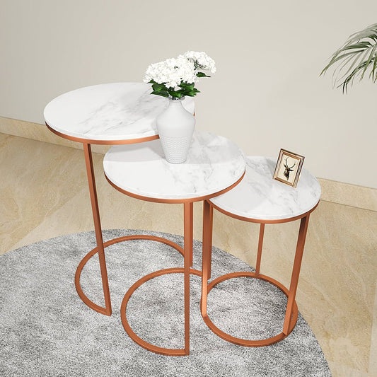 Trio Copper Premium Coffee Tables Set of 3 - Decor Smart