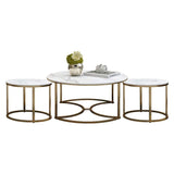 Trio Golden Nesting Tables Set of 3 - Decor Smart