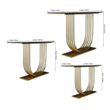 U - Shape Black Marble Golden Console Table - Decor Smart