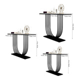 U - Shape Black Marble Golden Console Table - Decor Smart