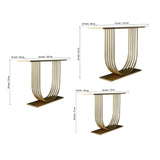 U - Shape White Marble Golden Console Table - Decor Smart