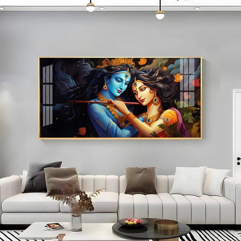 Unique Bond Of Radha Krishna Premium Acrylic Floating Wall Painting - Decor Smart
