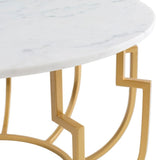 Unique Design White Marble Golden Metal Center Table - Decor Smart