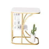 Unique Pattern Designer Side Table with Golden Finish - Decor Smart