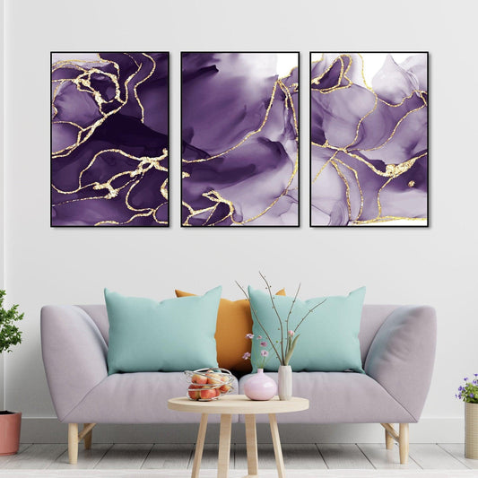 Unique Pattern Floating Canvas Wall Painting Set of Three - Decor Smart