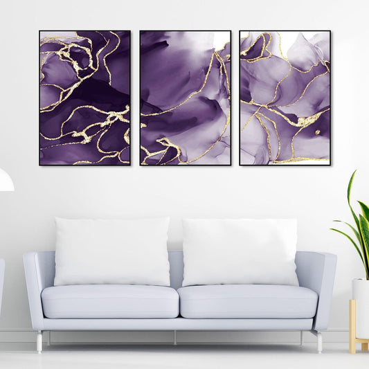 Unique Pattern Floating Canvas Wall Painting Set of Three - Decor Smart