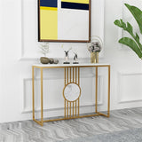 Urban Loft Rectangular White Marble Console Table - Decor Smart