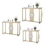 Urban Loft Rectangular White Marble Console Table - Decor Smart