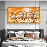 Vastu 7 Running White Horses Premium Acrylic Floating Wall Painting - Decor Smart