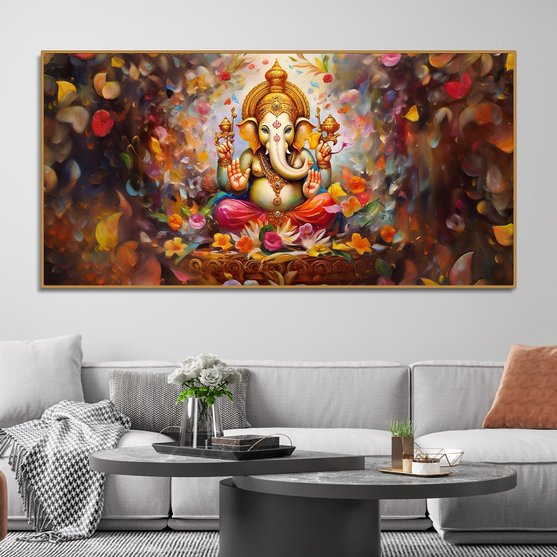 Vighnaharta Shree Ganesh Premium Canvas Wall Painting - Decor Smart