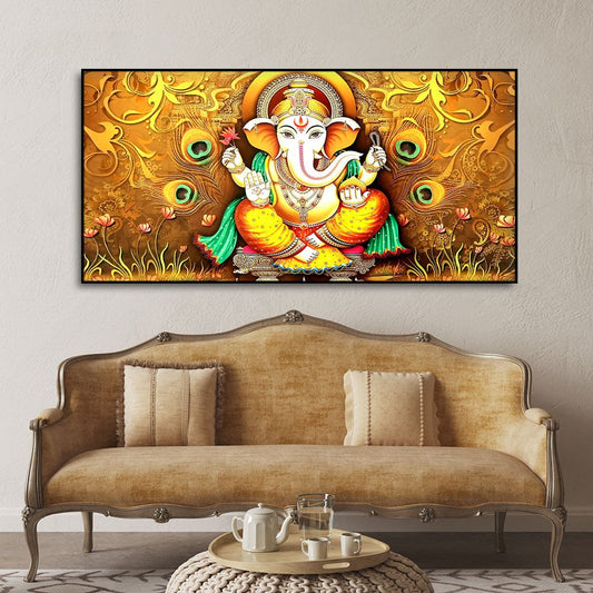 Vignaharta Ganesh Premium Canvas Wall Painting - Decor Smart