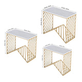 W - Base White Marble Top Console Table - Decor Smart