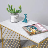W - Base White Marble Top Console Table - Decor Smart
