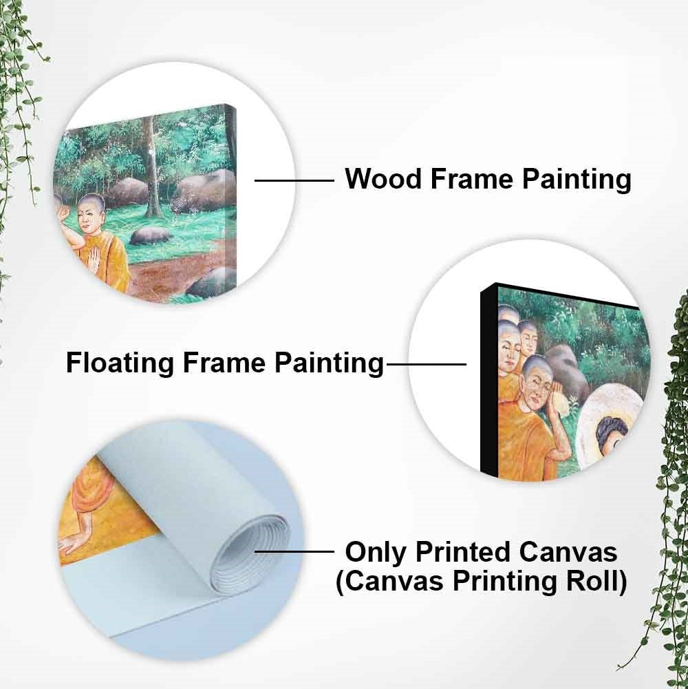 Wall Painting of Gautam Buddha Death - Decor Smart