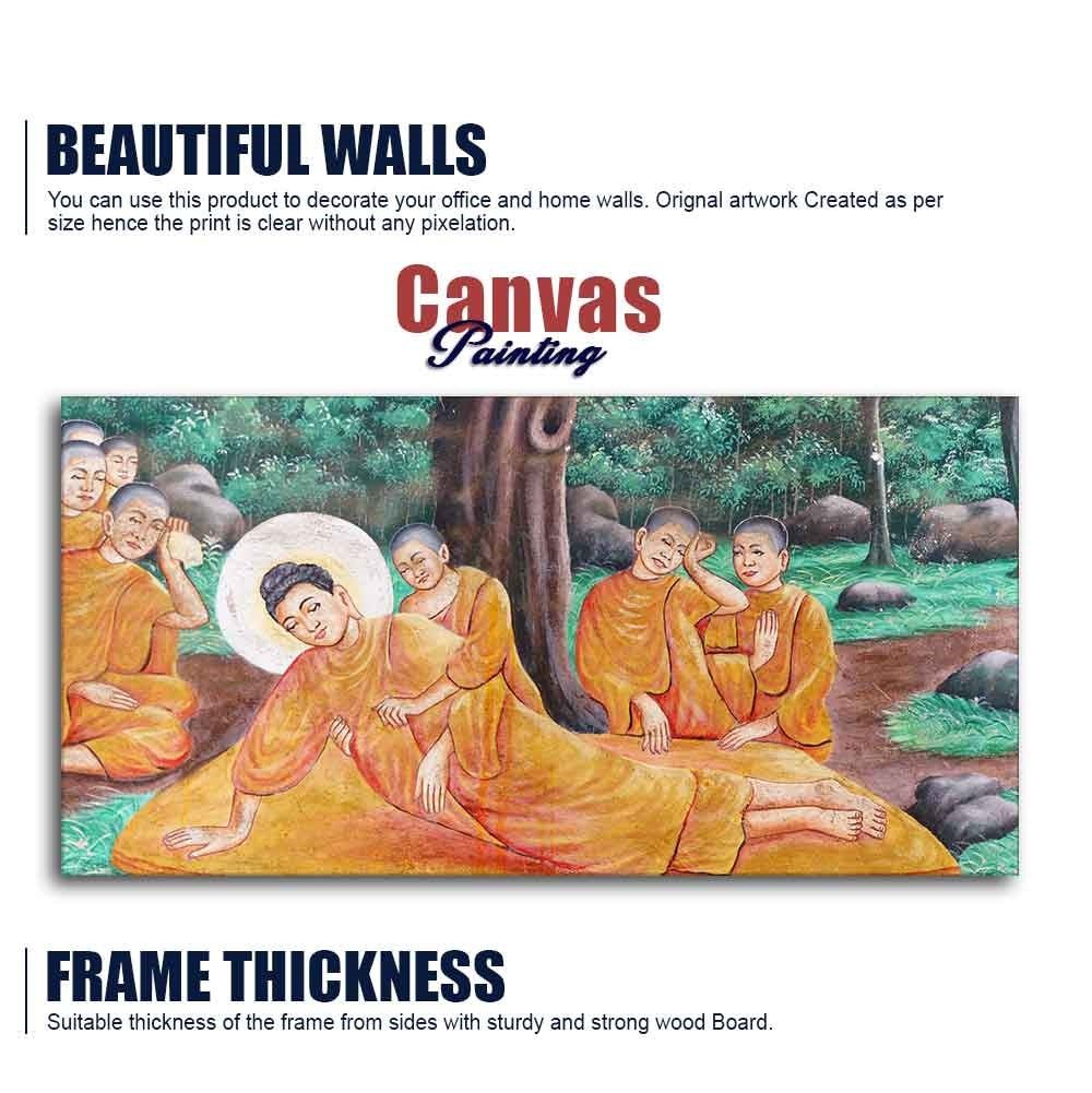 Wall Painting of Gautam Buddha Death - Decor Smart