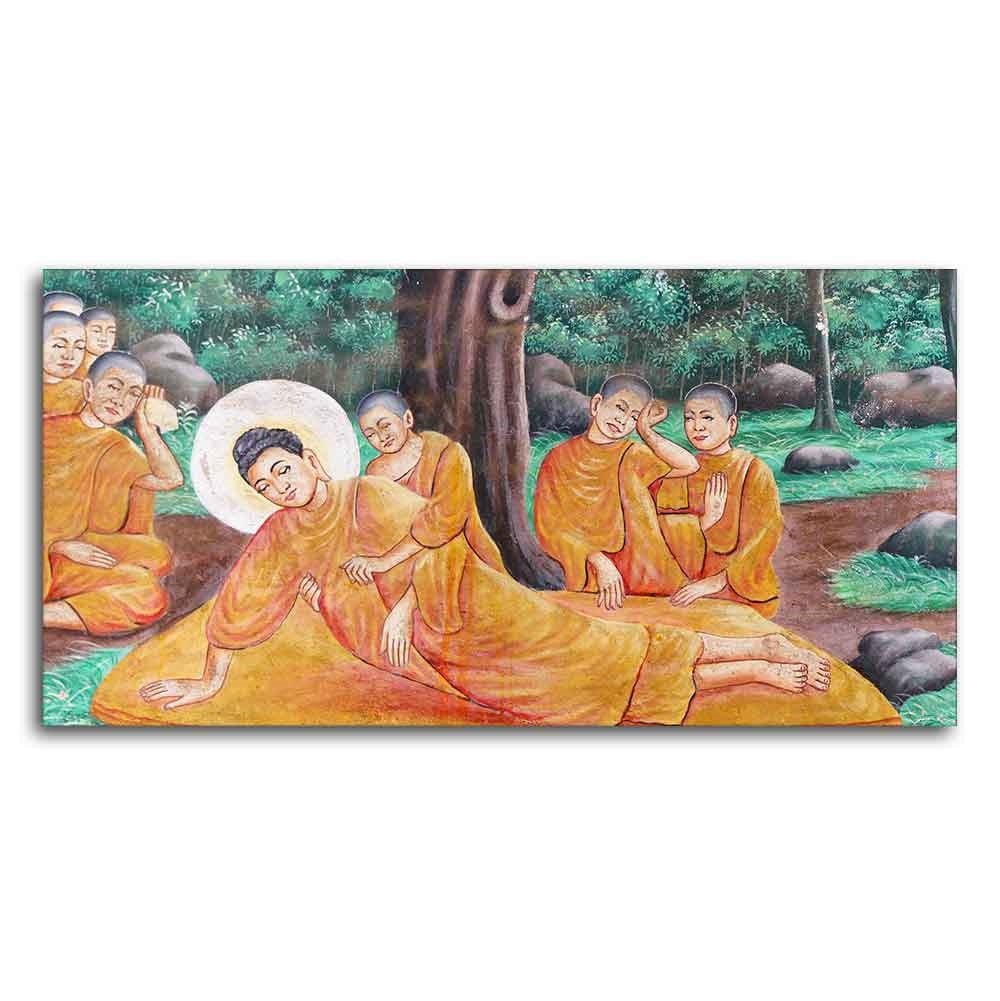 Wall Painting of Gautam Buddha Death - Decor Smart