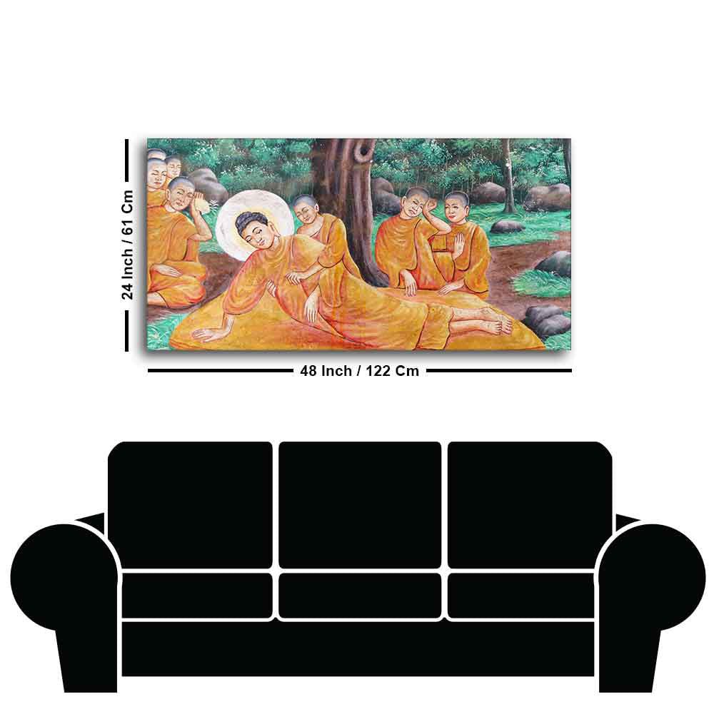 Wall Painting of Gautam Buddha Death - Decor Smart