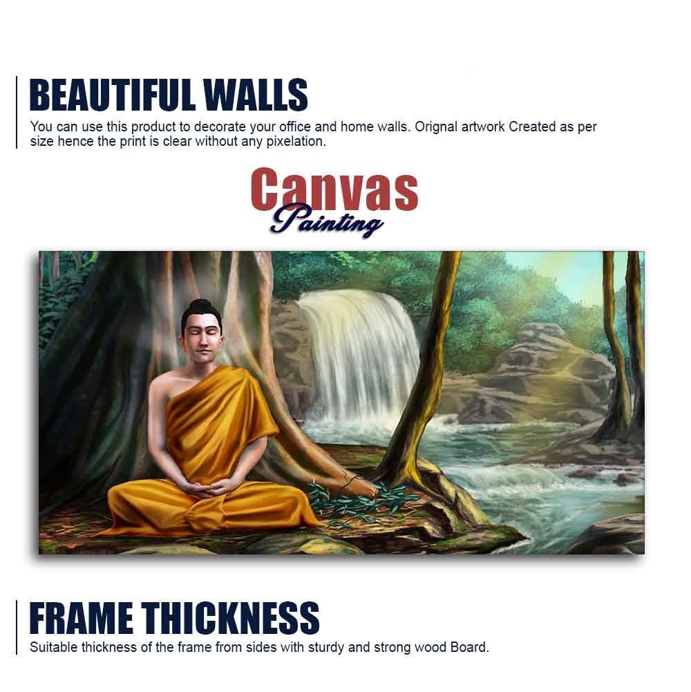 Wall Painting of Lord Buddha with Nature Background - Decor Smart