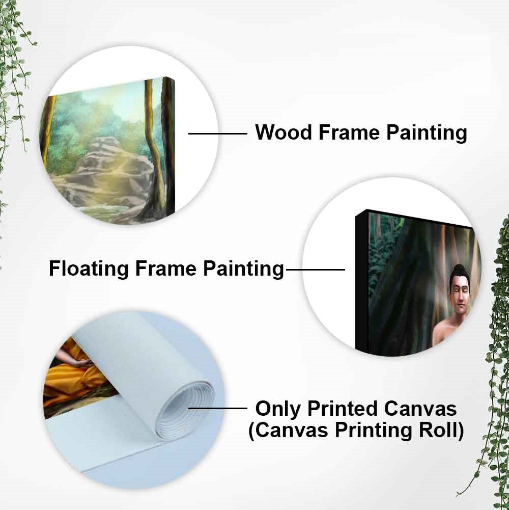 Wall Painting of Lord Buddha with Nature Background - Decor Smart