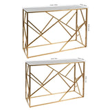 White Tempered Minimalist Stylish Console Table - Decor Smart