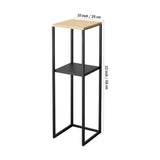 Wood Pedestal 2 - Tier Square Shape Black Stand End Side Table - Decor Smart