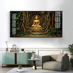 Buddha's Cosmic Refuge Premium Acrylic Horizontal Wall Art