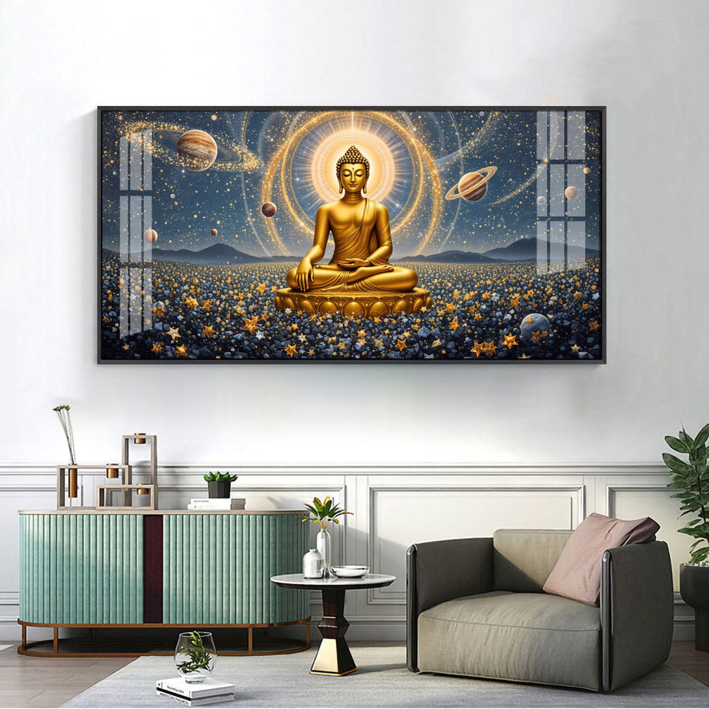 Peaceful Reflection Of Buddha Premium Acrylic Horizontal Wall Art