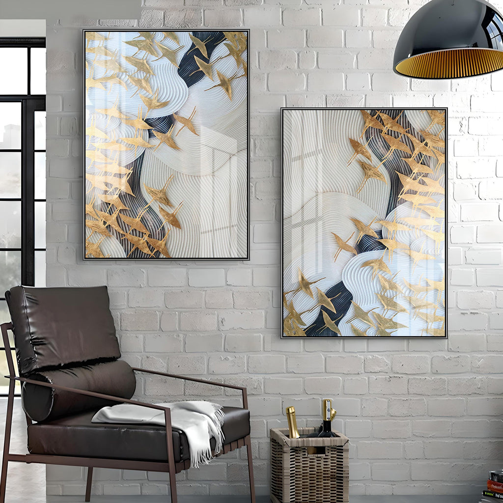 Luxe Canvas Premium Acrylic Vertical Wall Art (Set Of 2)