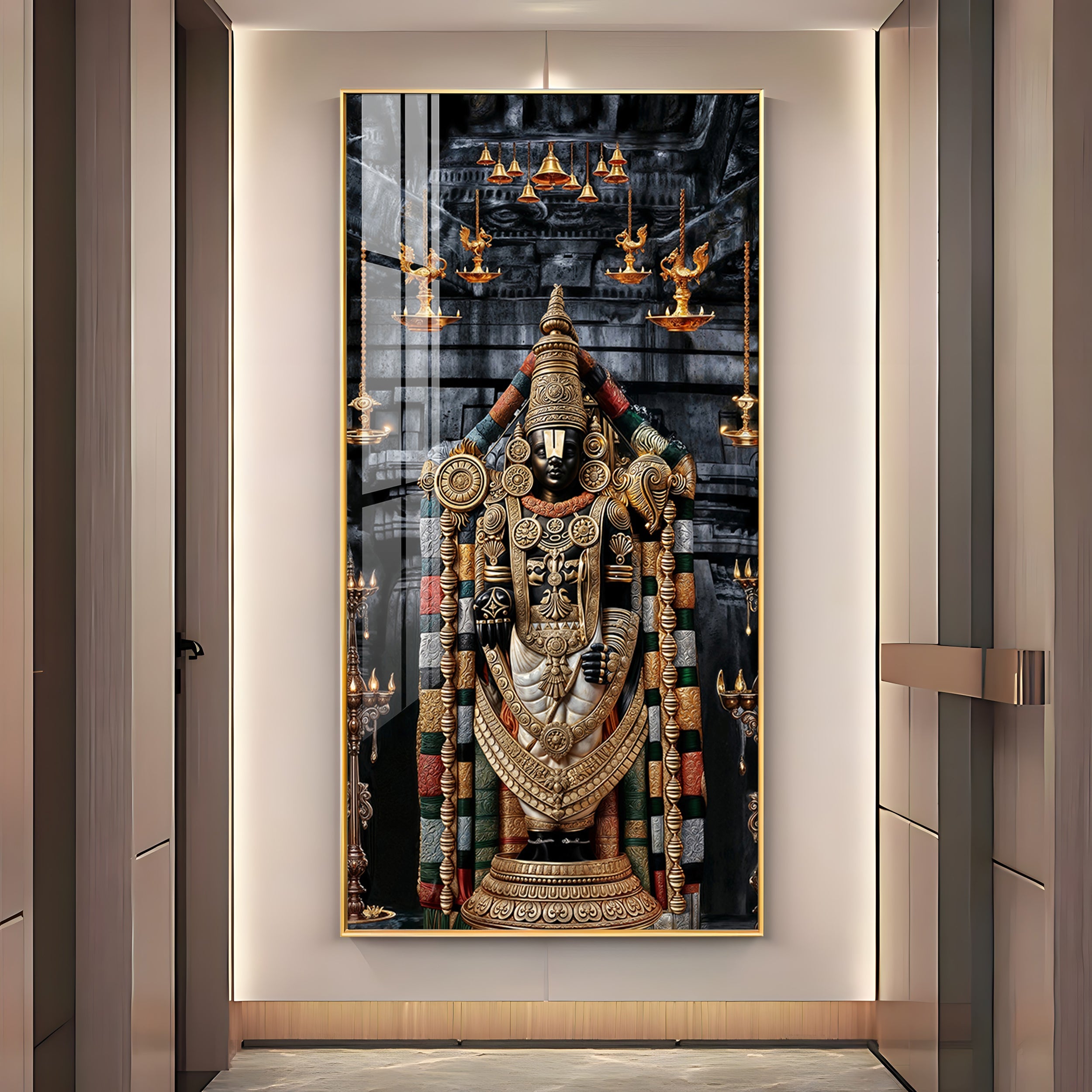 Lord Tirupati Premium Acrylic Vertical Wall Art